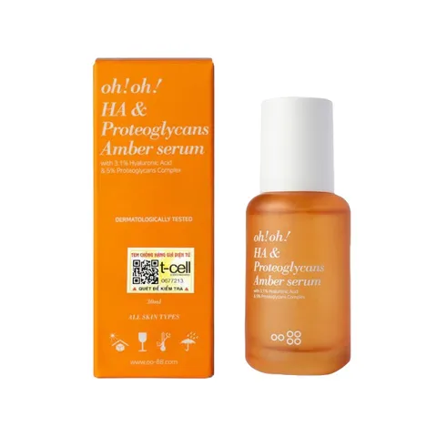 Tinh chất dưỡng ẩm Oh!Oh! HA Serum Amber 30ml - Serum cấp nước, làm sáng da, ngừa nếp nhăn, thích hợp cho mọi loại da