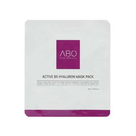 Mặt nạ cấp ẩm ABO Active B5 Hyaluron - Hộp 10 miếng x 25ml, Giúp phục hồi da, giảm kích ứng, làm sáng da, Thương hiệu Abo Skin Medical