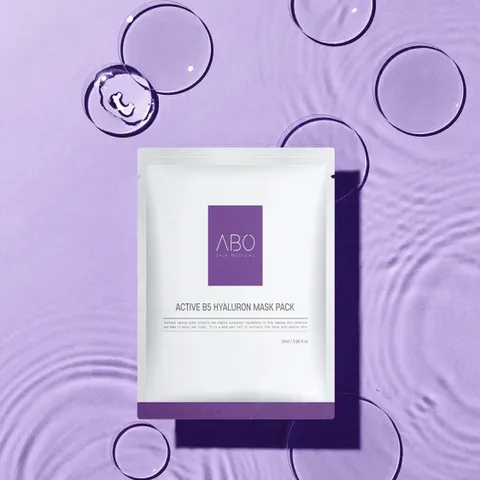 Mặt nạ cấp ẩm ABO Active B5 Hyaluron - Hộp 10 miếng x 25ml, Giúp phục hồi da, giảm kích ứng, làm sáng da, Thương hiệu Abo Skin Medical