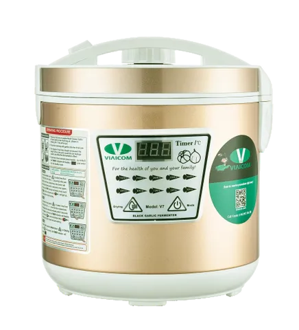Máy Làm Tỏi Đen Viaicom V7 - Công Nghệ Nhật Bản, Tự Động, 4 Tầng, Tối Đa 2.5kg Tỏi Tươi, Chế Độ Lên Men 99.99% Hương Vị Ngọt Dẻo