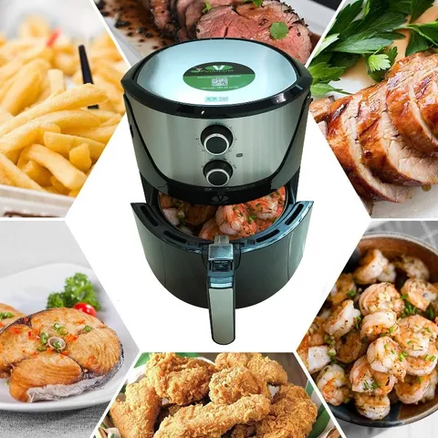 Nồi Chiên Không Dầu Viaicom V45A - Dung Tích 6 Lít, Công Suất 1400W, Tiết Kiệm Dầu Mỡ, Đa Chức Năng Nướng, Chiên, Hấp, Sấy Thực Phẩm