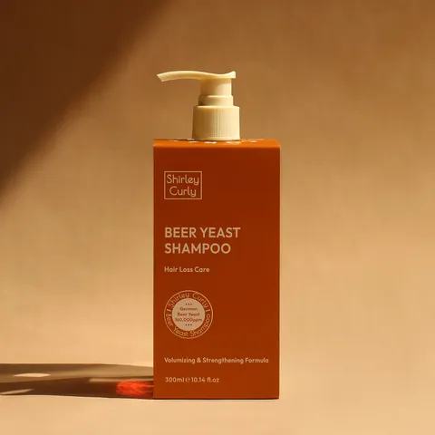 Dầu Gội Shirley Curly Beer Yeast 300ml - Dưỡng Tóc Khỏe Mạnh, Bóng Đẹp với Chiết Xuất Bia và Niacinamide, Phù Hợp Với Mọi Loại Tóc