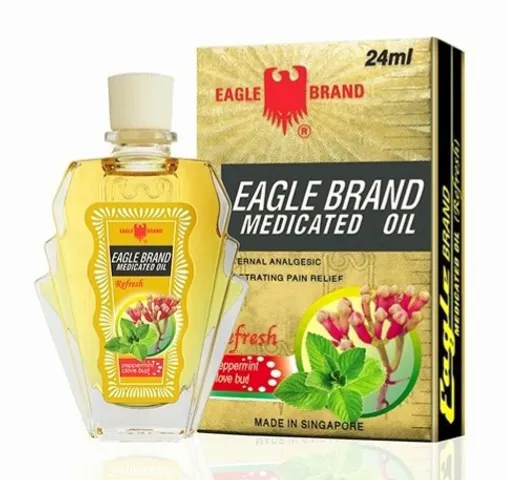 Dầu Gió Vàng Eagle Brand Medicated Oil 24ml - Giảm Đau, Chống Viêm, Tinh Dầu Đinh Hương - Sản Phẩm Đây Sát Trúng Y Tế Thông Dụng