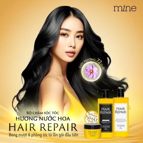 Dầu Gội Hương Nước Hoa Mine 500g - Phục Hồi Hư Tổn Tóc, Nuôi Dưỡng Mái Tóc Mềm Mượt Với Hương Hoa Anh Đào Nhật Bản