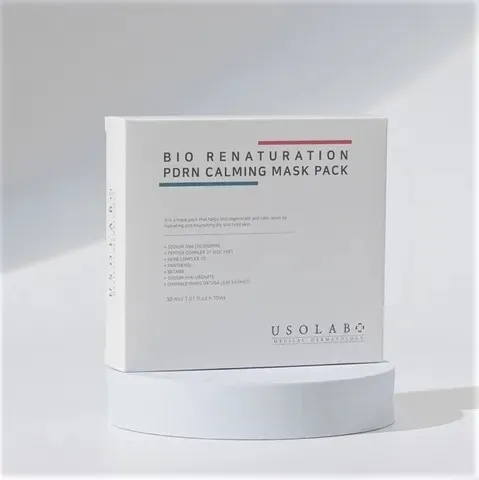 Mặt nạ Usolab Bio Renaturation PDRN - Hộp 10 miếng dưỡng ẩm, phục hồi da nhạy cảm, giảm mụn, làm sáng da, cải thiện nếp nhăn