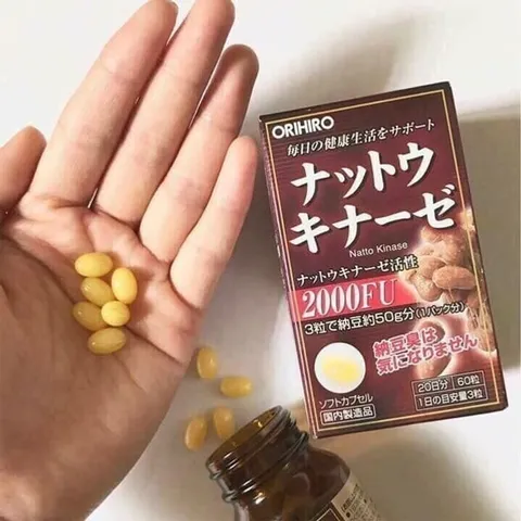 Viên uống Orihiro Nattokinase Nhật Bản - Hỗ trợ giảm nguy cơ huyết khối và ổn định huyết áp (60 viên)