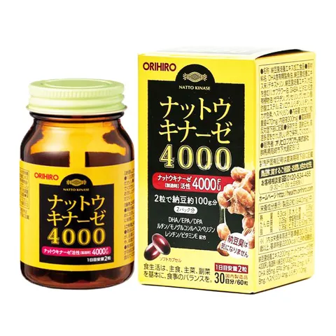 Viên uống Natto Kinase Orihiro 4000Fu Nhật Bản - Hỗ trợ tim mạch, tăng cường lưu thông máu và sức khỏe não bộ