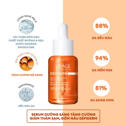 Serum Uriage Depiderm 30mL - Tinh Chất Giảm Nám, Mờ Đốm Nâu, Làm Sáng Da, Chăm Sóc Da Mặt An Toàn, Pháp