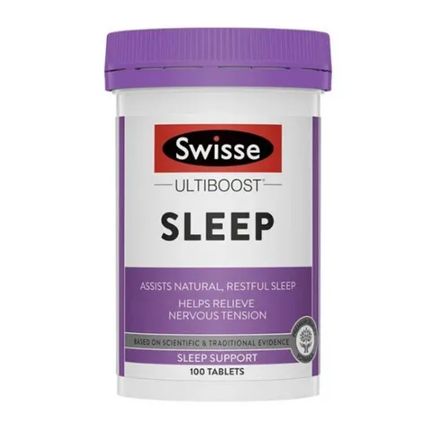 Viên uống hỗ trợ giấc ngủ Swisse Ultiboost Sleep 100 viên - Giảm căng thẳng, ngủ sâu và an thần tự nhiên từ Úc