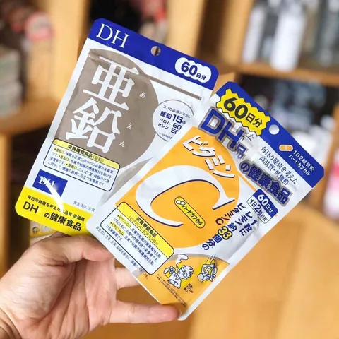 Combo Viên uống DHC Vitamin C và Kẽm ngừa mụn Mờ thâm 60 Ngày - Làm đẹp da và cải thiện tình trạng mụn