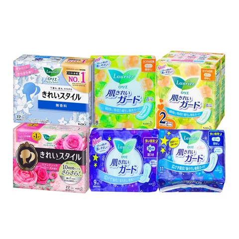 Băng Vệ Sinh Laurier Kao Nhật Bản - Siêu Thấm, Mềm Mại, Nhiều Loại Cho Ngày & Đêm, Không Mùi, 22-72 Miếng/ Gói