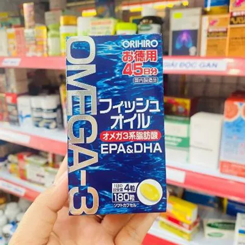 Dầu Cá Omega 3 EPA & DHA Orihiro Nhật Bản Hộp 180 Viên - Bổ Mắt, Tăng Cường Trí Não, Giảm Mệt Mỏi, Giúp Cơ Thể Khỏe Mạnh