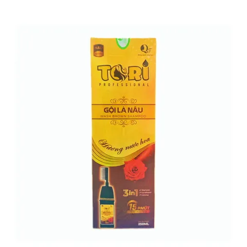 Dầu Gội Phủ Bạc TORI Hương Nước Hoa 250ml - Chai Lược Nhuộm Tóc Đen Nâu Thật Tự Nhiên, Dễ Dàng Sử Dụng