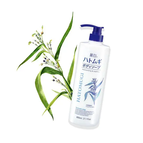 Sữa Tắm Dưỡng Da Hatomugi 800ml Nhật Bản - Giúp Làm Sáng Da, Cung Cấp Độ Ẩm, Loại Bỏ Tế Bào Chết, Dành Cho Mặt và Body