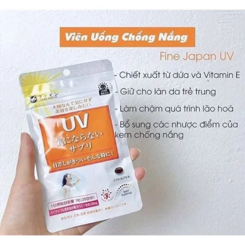 Viên Uống Chống Nắng UV Fine Japan 30 Viên - Bảo Vệ Da Khỏi Tia UV, Chống Lão Hóa, Sản Phẩm Chính Hãng Nhật Bản