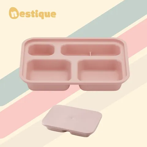 Bộ Khay Ăn Trẻ Em 4 Ngăn Có Nắp Nestique N-21 