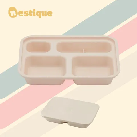 Bộ Khay Ăn Trẻ Em 4 Ngăn Có Nắp Nestique N-21 