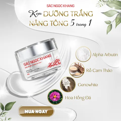 Kem Dưỡng Trắng Da Ban Ngày 5in1 Sắc Ngọc Khang 30ml - Làm Sáng Da, Chống Nắng SPF25/PA++, Dưỡng Ẩm, Thiên Nhiên, Làn Da Rạng Rỡ