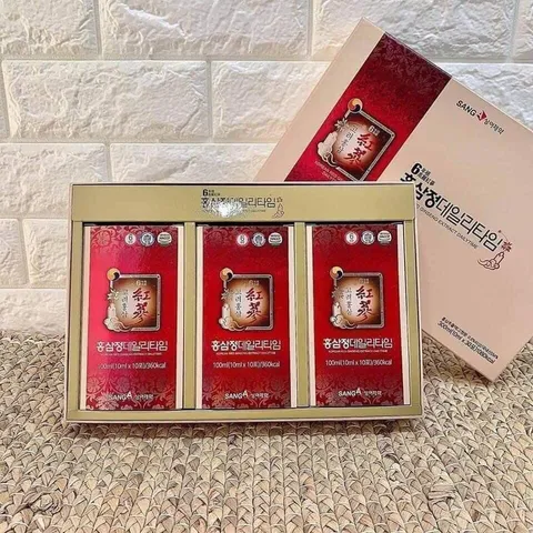 Nước Hồng Sâm Người Lớn Sanga Hàn Quốc - Hộp 30 Gói 10ml, Bồi Bổ Sức Khỏe, Tăng Cường Sinh Lực, 8 Loại Vitamin Giúp Khỏe Mạnh