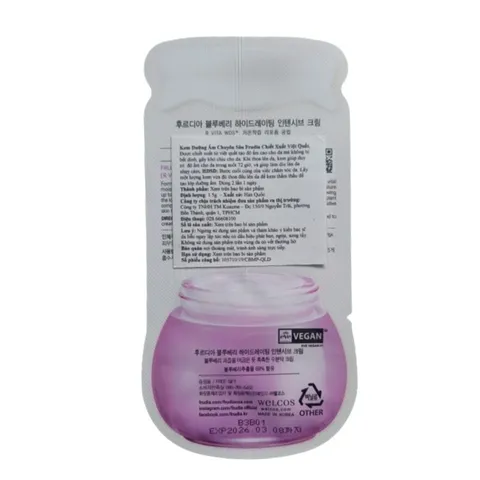 Kem Dưỡng Ẩm Frudia Chiết Xuất Việt Quất Chuyên Sâu Cho Da Khô - Dưỡng Ẩm 72 Giờ, Giúp Làm Sáng Da Và Cải Thiện Khuyết Điểm