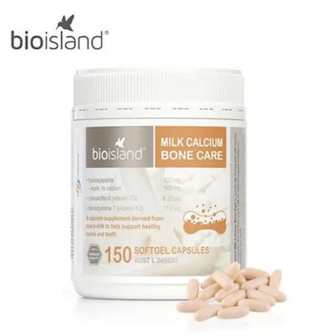 Viên Canxi Bioisland Milk Calcium Bone Care 150 viên - Bổ sung Canxi tự nhiên cho sức khỏe xương và răng, hàng chính hãng Úc