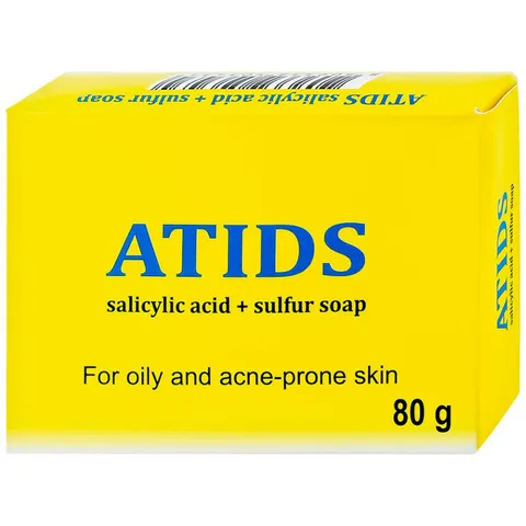 Xà phòng ATIDS 80g - Giảm mụn lưng, ngứa da với 2% Salicylic Acid và Sulfur - Sản phẩm chăm sóc da dầu, mụn hiệu quả từ Hàn Quốc