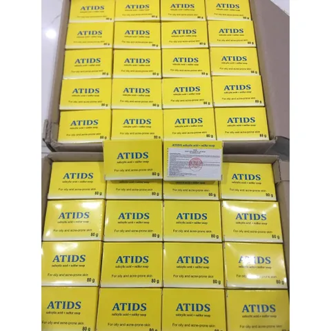 Xà phòng ATIDS 80g - Giảm mụn lưng, ngứa da với 2% Salicylic Acid và Sulfur - Sản phẩm chăm sóc da dầu, mụn hiệu quả từ Hàn Quốc
