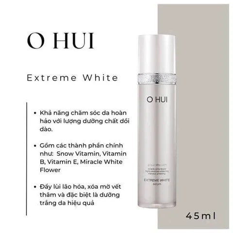 Tinh Chất Dưỡng Trắng Da OHUI Extreme White Serum 45ml - Giúp Làm Sáng Da, Ngăn Nám Nhờ Snow Vitamin™