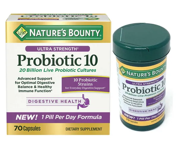Viên uống hỗ trợ tiêu hóa Nature’s Bounty Probiotic 10 - Bổ sung lợi khuẩn cho hệ tiêu hóa, tăng cường sức khỏe đường ruột (70 viên)