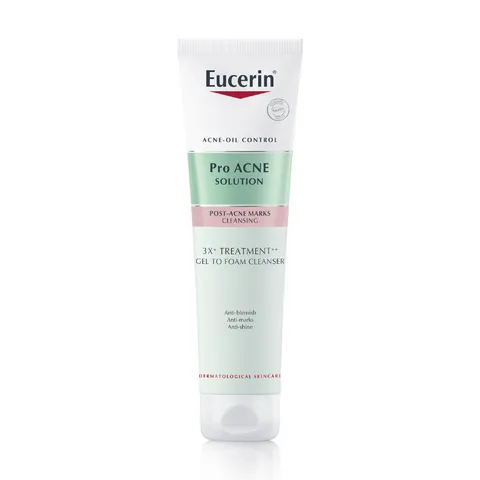 Sữa Rửa Mặt Eucerin Pro Acne Solution 3X Gel Foam - Giảm Mụn, Làm Sạch Sâu, Phù Hợp Cho Da Mụn Viêm, Chăm Sóc Da Mặt