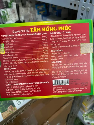 Combo 3 Hộp Viên Uống Khang Đường Tâm Hồng Phúc - Hỗ Trợ Ổn Định Đường Huyết & Giảm Cholesterol Từ Thiên Nhiên