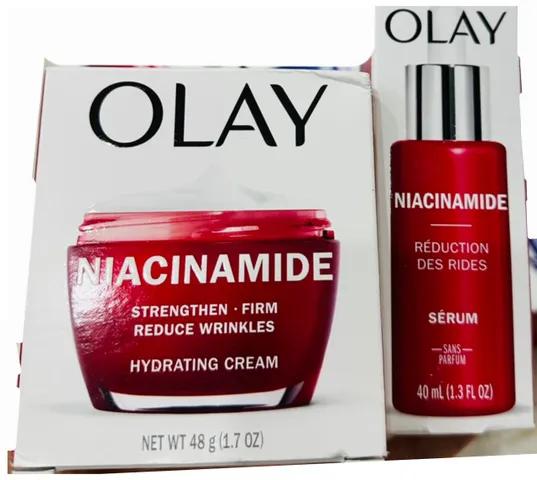 Set Kem Dưỡng Da Olay Niacinamide 48g và Serum 40ml - Chống Lão Hoá, Dưỡng Ẩm, Phục Hồi Da Mịn Máng, Mỹ