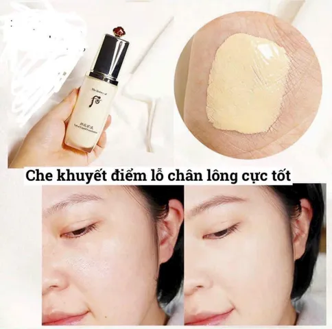 Kem Nền Whoo Velvet Liquid Foundation 40ml - Che Phủ Khuyết Điểm, Chống Oxy Hóa, SPF30/PA++ - Lớp Trang Điểm Mịn Màng, Tự Nhiên