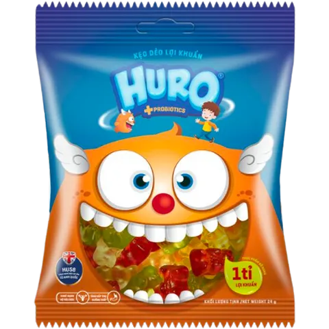 Kẹo Dẻo Bổ Sung Lợi Khuẩn Huro - Tăng Cường Tiêu Hóa và Hấp Thu Dinh Dưỡng (Túi 24g) Cho Trẻ Em và Người Lớn