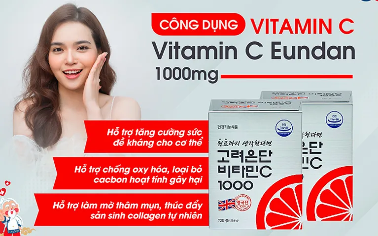 Viên Uống Vitamin C 1000mg Korea Eundan 120 Viên - Tăng Cường Miễn Dịch, Chăm Sóc Da Hàn Quốc
