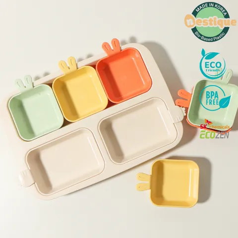 Khay Ăn Trẻ Em 5 Ngăn Series Rabbit Nestique N-11-1 - Chất Liệu An Toàn, Đa Năng và Thân Thiện Với Môi Trường