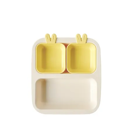 Khay Ăn Trẻ Em Cao Cấp 3 Ngăn Nestique Series Rabbit N-12-1 - Tiện Lợi, Chịu Nhiệt Từ -20°C Đến 110°C