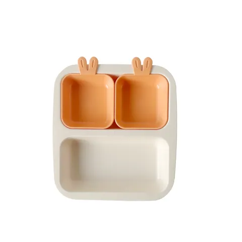 Khay Ăn Trẻ Em Cao Cấp 3 Ngăn Nestique Series Rabbit N-12-1 - Tiện Lợi, Chịu Nhiệt Từ -20°C Đến 110°C