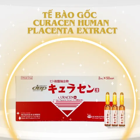 Tế bào gốc nhau thai người Curacen Nhật Bản - Chống lão hóa và tái tạo da hiệu quả - Hộp 50 ống x 2ml