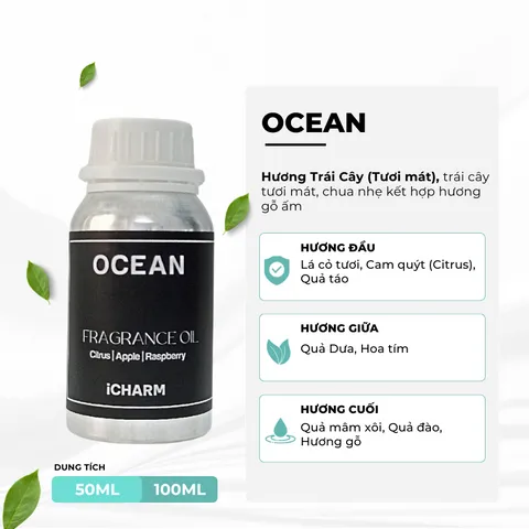 Tinh Dầu Thơm Phòng Ocean iCHARM - Hương Tươi Mát Thư Giãn, Khử Mùi, Tăng Cường Tập Trung - Sản Phẩm Cao Cấp Cho Mọi Không Gian