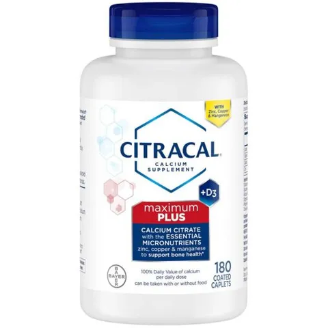 Viên Uống Bổ Sung Canxi Citracal Maximum +D3 180 Viên - Hỗ Trợ Sức Khỏe Xương Cho Nam Nữ - Vitamin D3 Tăng Cường Hấp Thu Canxi