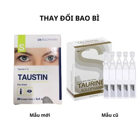 Dung dịch nhỏ mắt Taurine Solopharm 4% - Hộp 20 ống hỗ trợ và bảo vệ mắt, giảm mệt mỏi cho người sử dụng