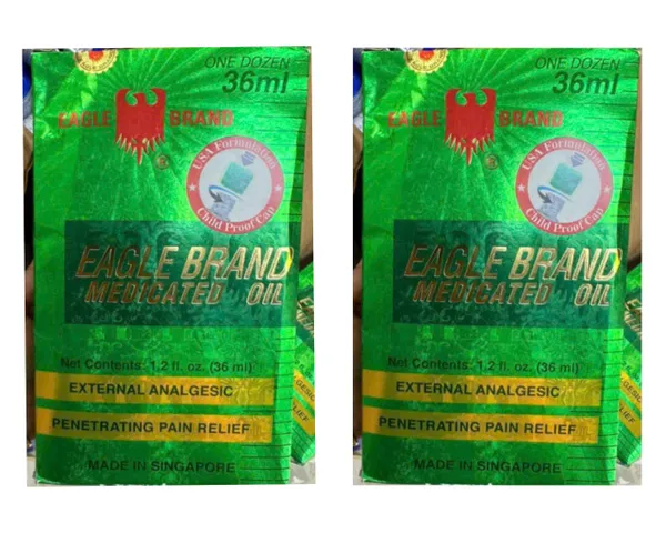 Set 2 Chai Dầu Gió Xanh Hai Đầu Eagle Brand Oil 36ml - Dầu Xoa Bóp Chăm Sóc Sức Khỏe, Nhập Khẩu Mỹ