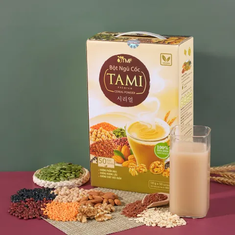 Bột ngũ cốc TAMI 900g - Hỗn hợp hạt nảy mầm tự nhiên, dinh dưỡng cao, không phẩm màu, không chất bảo quản