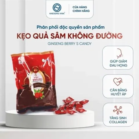 Kẹo Quả Sâm Không Đường Suger Free Ginseng Berry - Giải Pháp Tốt Cho Người Tiểu Đường, Giảm Đau Họng, Tăng Cường Năng Lượng 200g