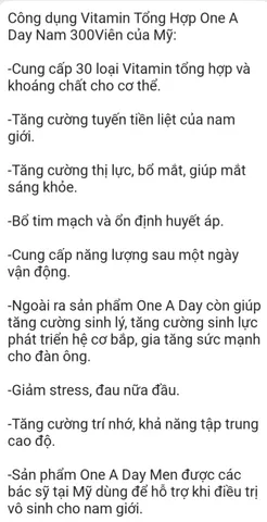 Vitamin Tổng Hợp One A Day Men's Health 300 Viên - Hỗ Trợ Sức Khỏe Nam Giới Chính Hãng Mỹ, Bổ Sung Vitamin Thiết Yếu