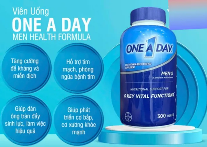 Vitamin Tổng Hợp One A Day Men's Health 300 Viên - Hỗ Trợ Sức Khỏe Nam Giới Chính Hãng Mỹ, Bổ Sung Vitamin Thiết Yếu