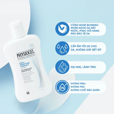 Sữa Dưỡng Thể Physiogel Daily Therapy Lotion 200mL - Dưỡng ẩm cho da nhạy cảm, phục hồi và bảo vệ làn da mịn màng, tươi trẻ
