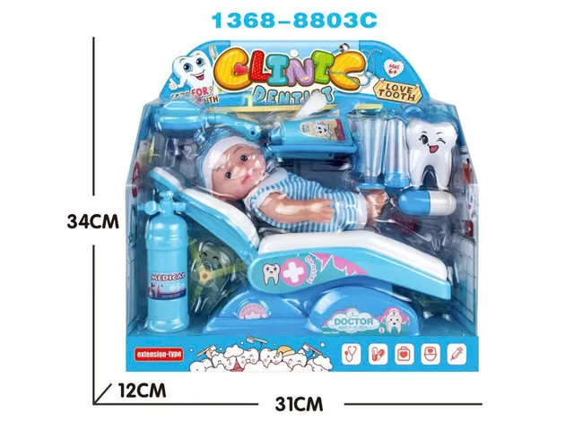 Bộ Đồ Chơi Bác Sĩ Khám Răng Với Búp Bê Dễ Thương - Màu Ngẫu Nhiên Xanh, Hồng, Đỏ - Đồ Chơi Giáo Dục Trẻ Em