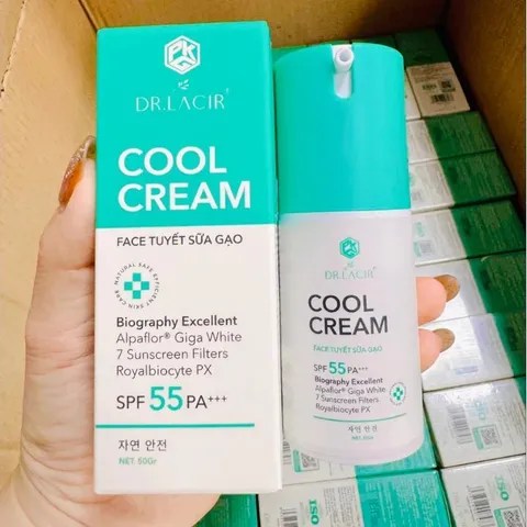 Kem Chống Nắng Cool Cream Dr. Lacir - Bảo Vệ Da Mặt, Giúp Da Mịn Màng, Ngừa Nám, Sạm Màu, Dưỡng Ẩm Từ Sữa Gạo